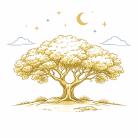 Icono de naturaleza, alcornoque y observación de estrellas en el cielo oscuro de Alentejo